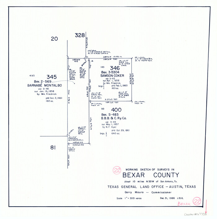 67338, Bexar County Working Sketch 22, General Map Collection
