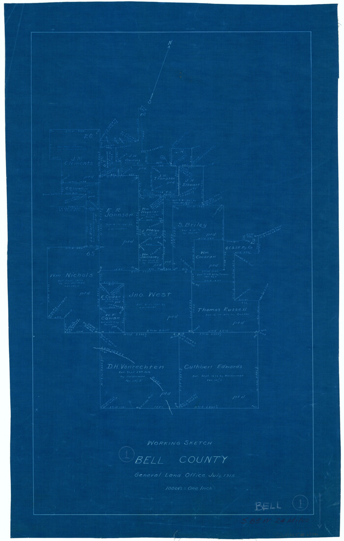 67341, Bell County Working Sketch 1, General Map Collection