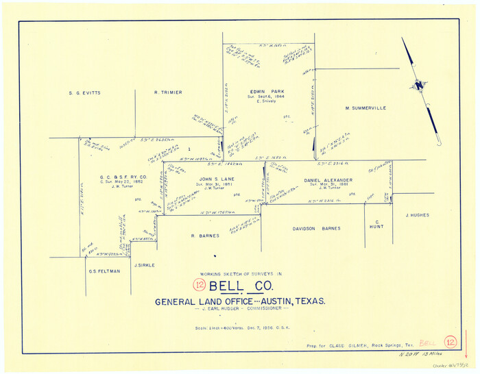 67352, Bell County Working Sketch 12, General Map Collection