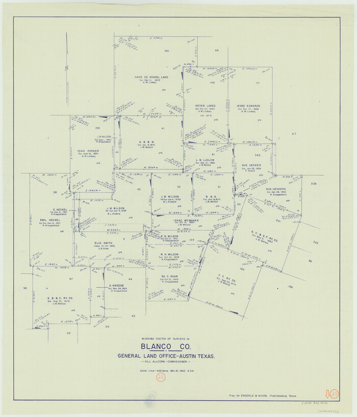 67381, Blanco County Working Sketch 21, General Map Collection
