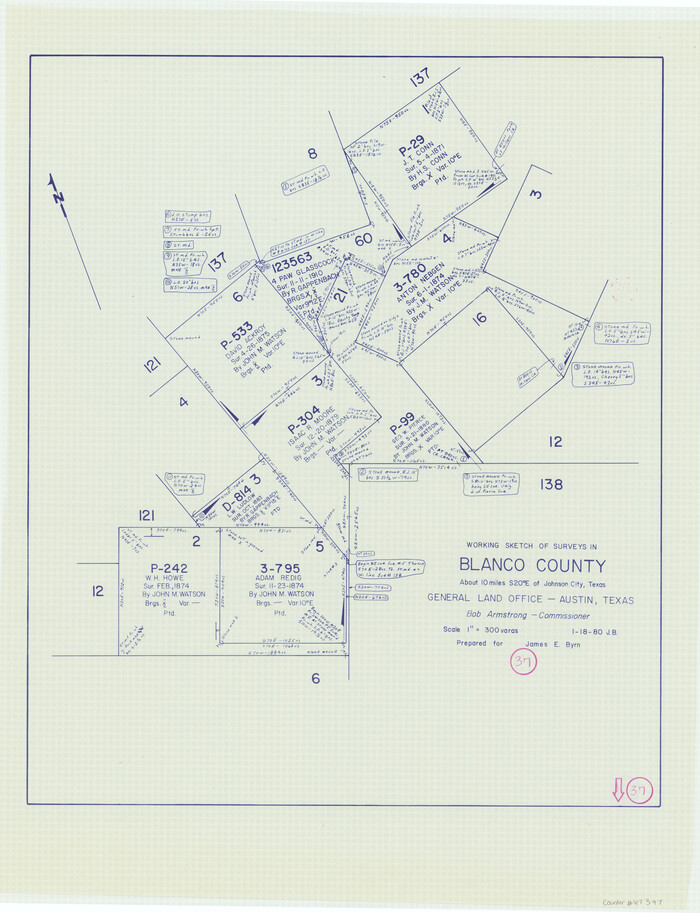 67397, Blanco County Working Sketch 37, General Map Collection