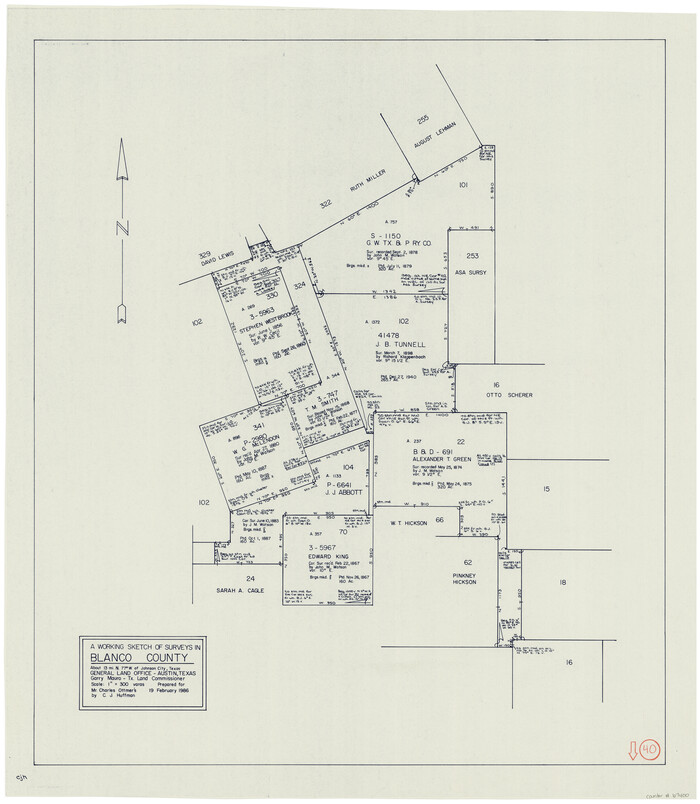 67400, Blanco County Working Sketch 40, General Map Collection
