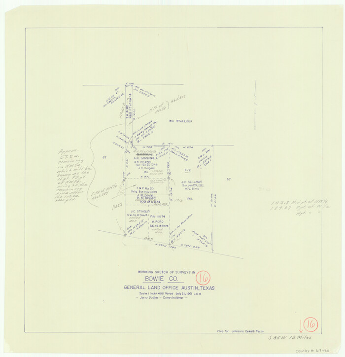 67420, Bowie County Working Sketch 16, General Map Collection