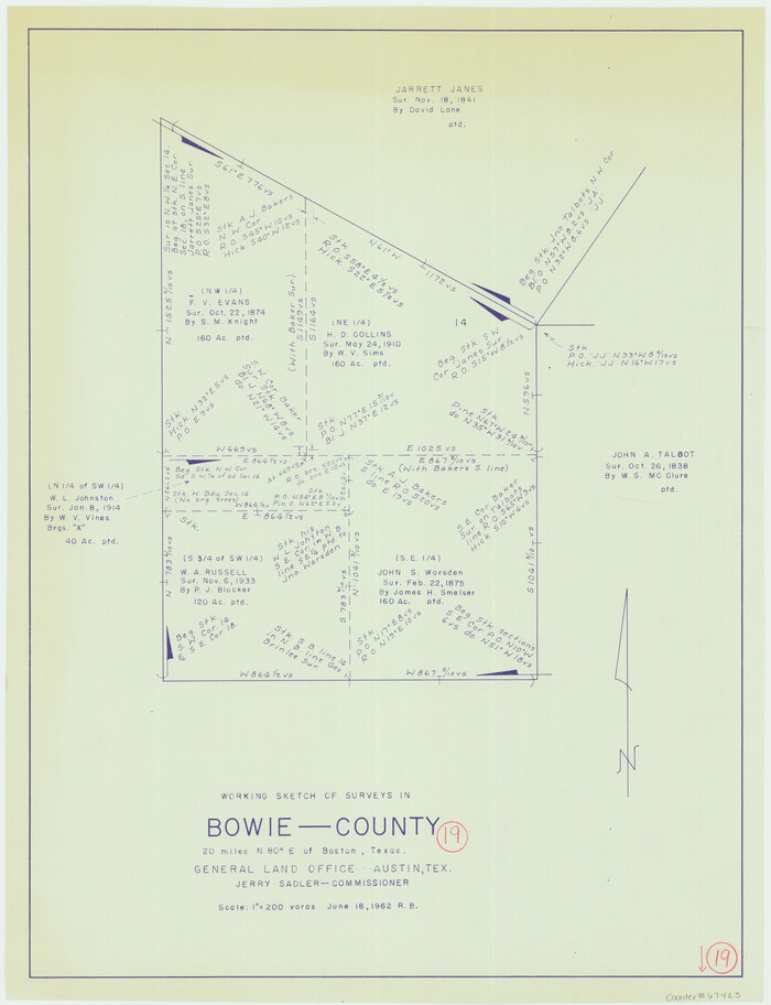 67423, Bowie County Working Sketch 19, General Map Collection