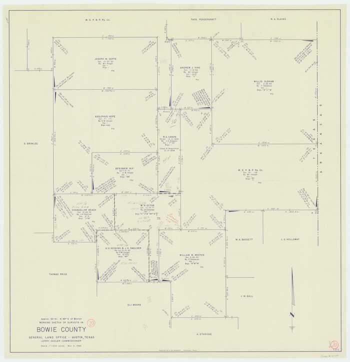 67424, Bowie County Working Sketch 20, General Map Collection
