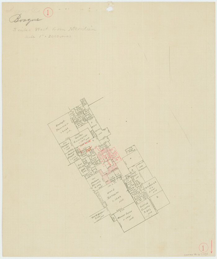 67434, Bosque County Working Sketch 1, General Map Collection