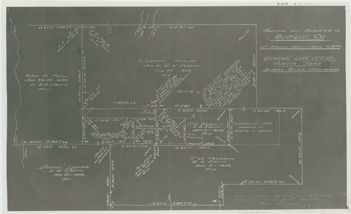 67442, Bosque County Working Sketch 9, General Map Collection