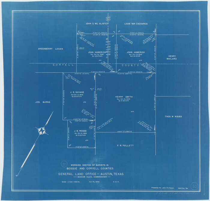 67443, Bosque County Working Sketch 10, General Map Collection