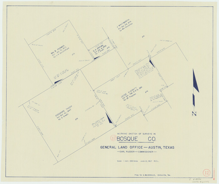 67445, Bosque County Working Sketch 12, General Map Collection