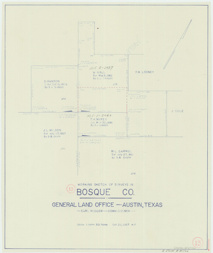 67446, Bosque County Working Sketch 13, General Map Collection