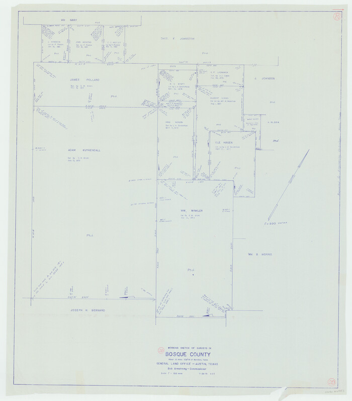 67453, Bosque County Working Sketch 20, General Map Collection