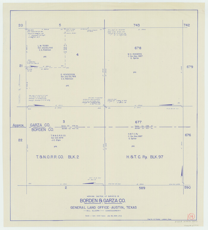 67474, Borden County Working Sketch 14, General Map Collection