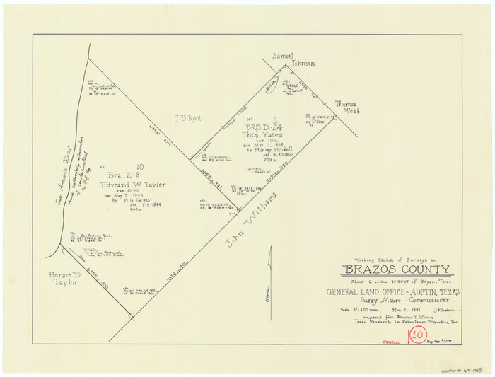 67485, Brazos County Working Sketch 10, General Map Collection