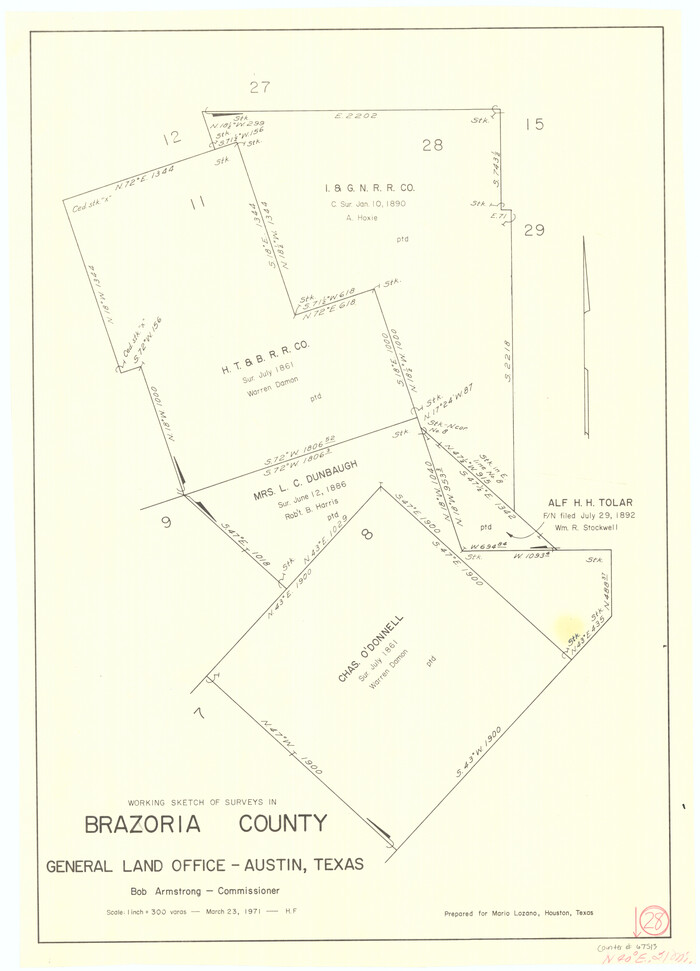 67513, Brazoria County Working Sketch 28, General Map Collection