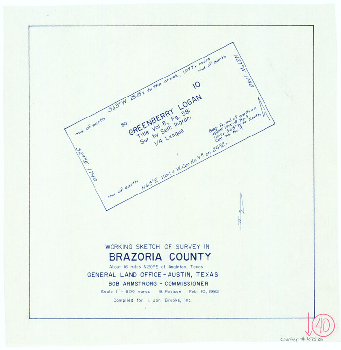 67525, Brazoria County Working Sketch 40, General Map Collection