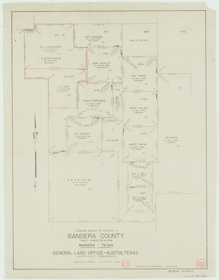 67616, Bandera County Working Sketch 20, General Map Collection