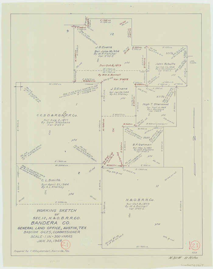 67617, Bandera County Working Sketch 21, General Map Collection