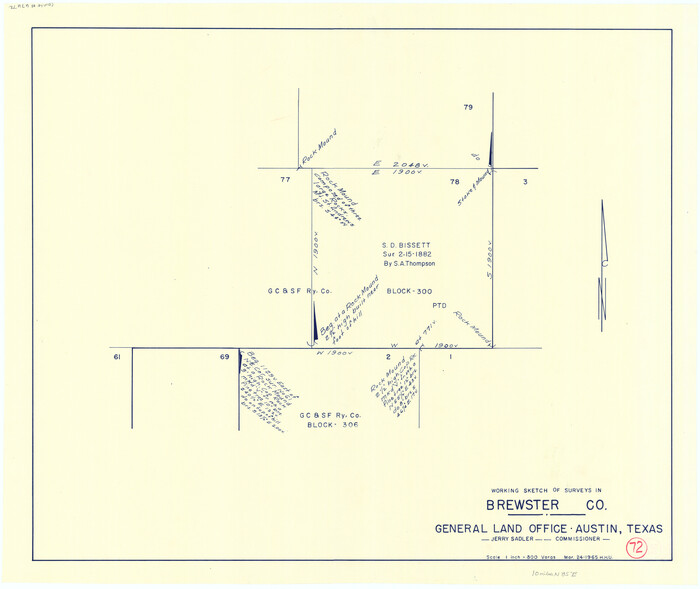 67672, Brewster County Working Sketch 72, General Map Collection