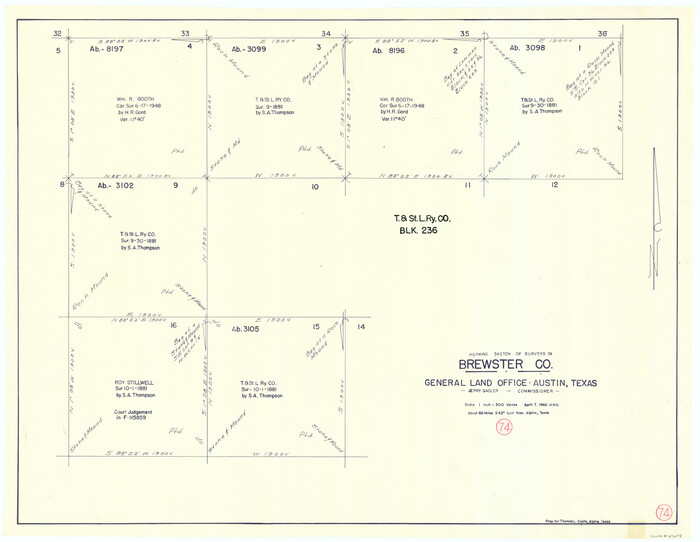 67674, Brewster County Working Sketch 74, General Map Collection