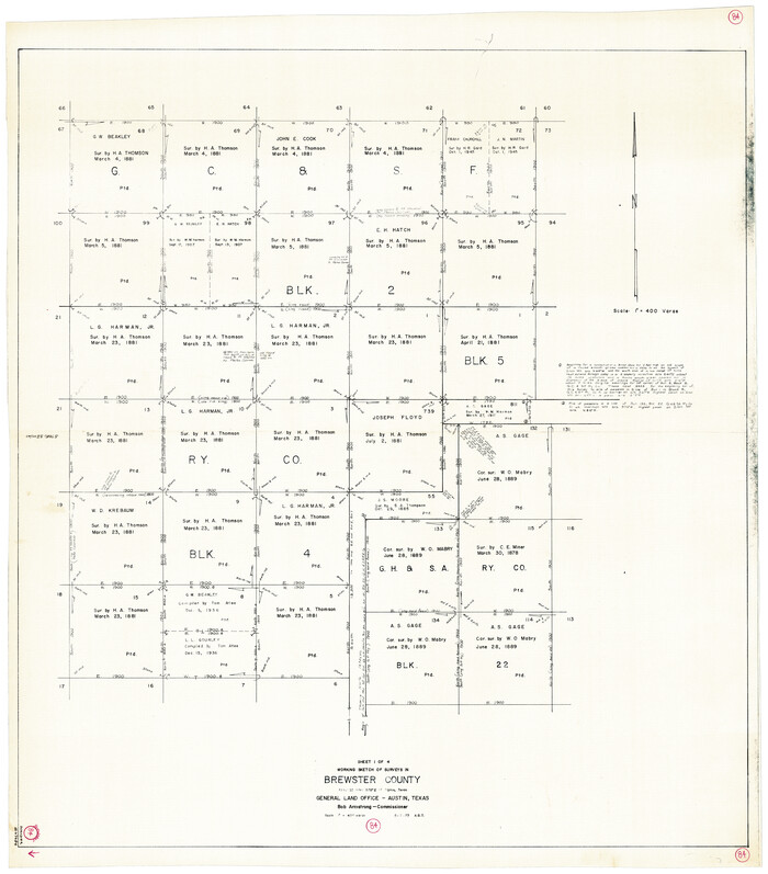 67684, Brewster County Working Sketch 84, General Map Collection