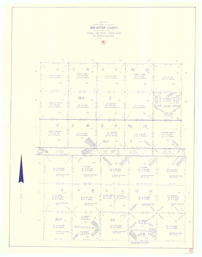67685, Brewster County Working Sketch 85, General Map Collection