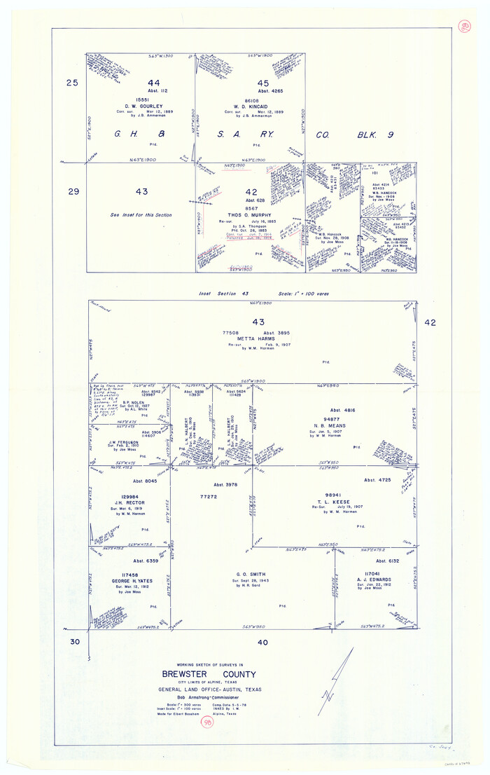 67698, Brewster County Working Sketch 98, General Map Collection