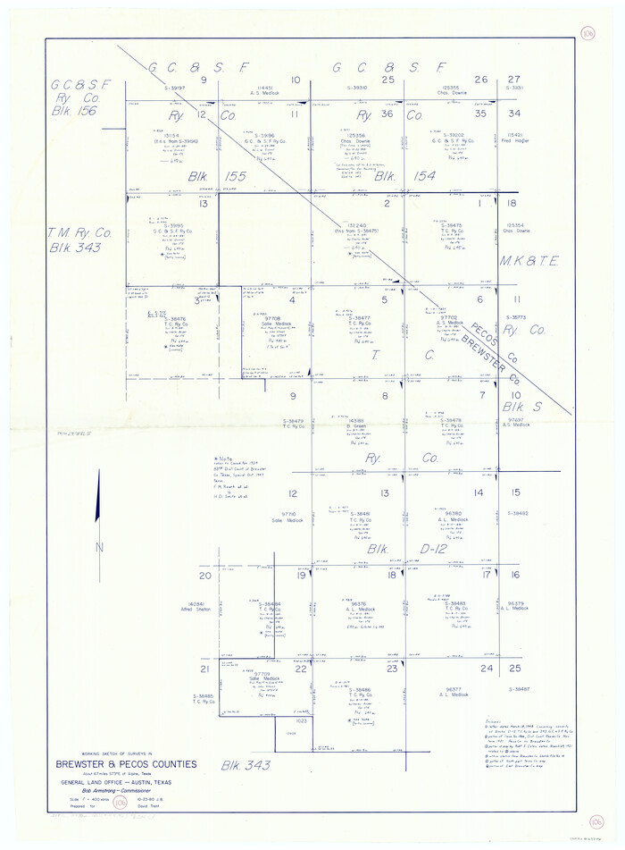 67706, Brewster County Working Sketch 106, General Map Collection