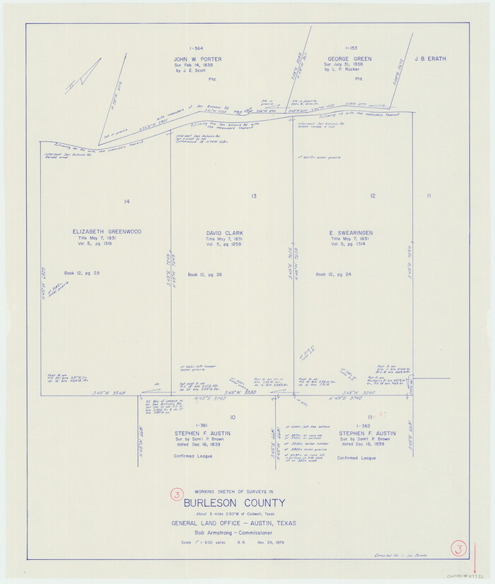 67722, Burleson County Working Sketch 3, General Map Collection