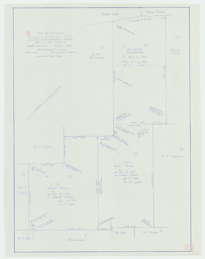 67724, Burleson County Working Sketch 5, General Map Collection