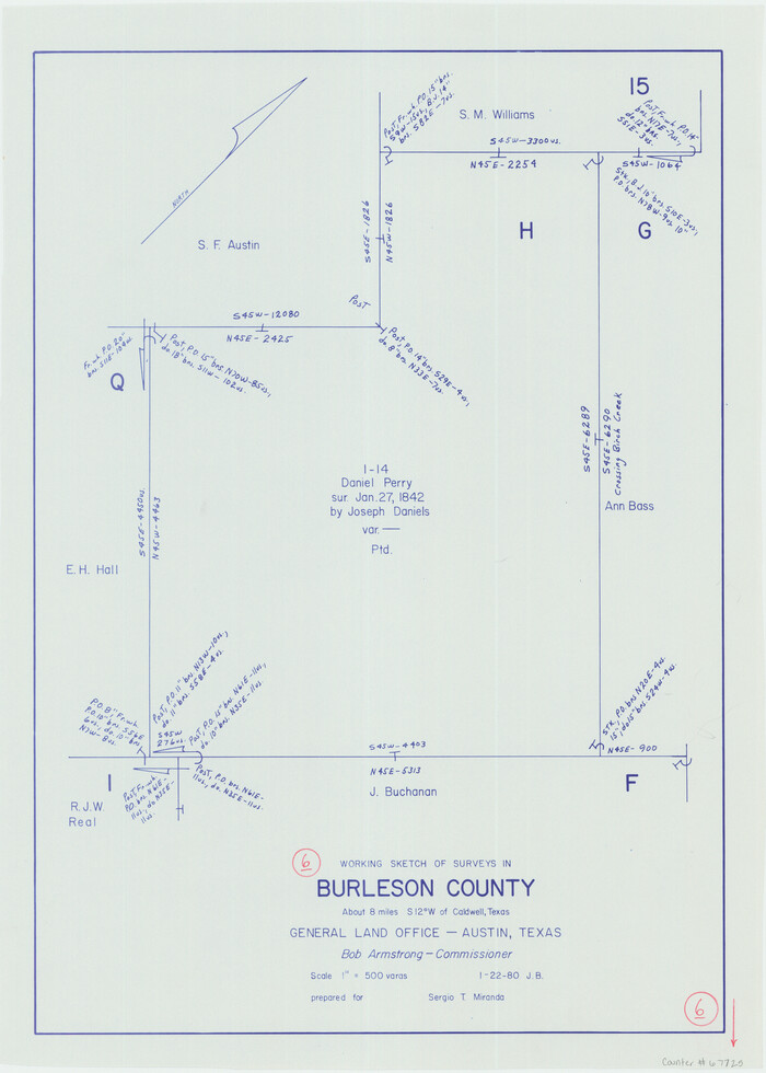 67725, Burleson County Working Sketch 6, General Map Collection