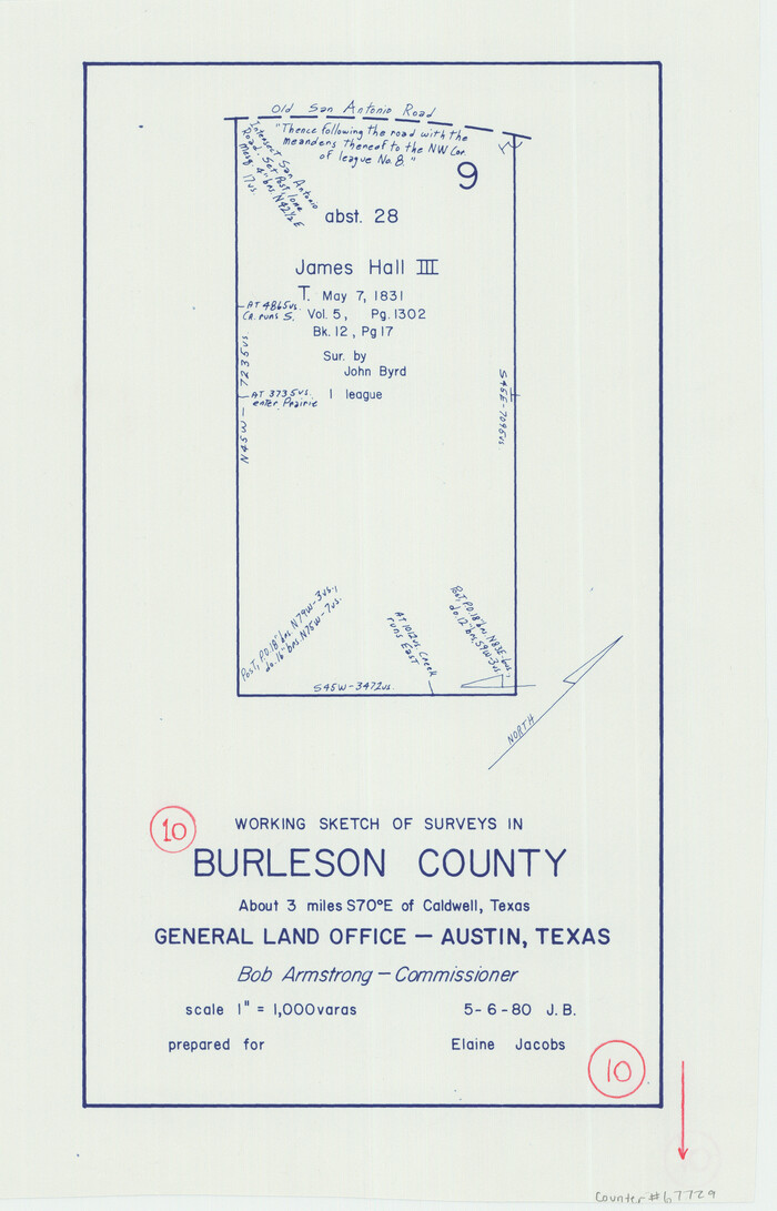 67729, Burleson County Working Sketch 10, General Map Collection