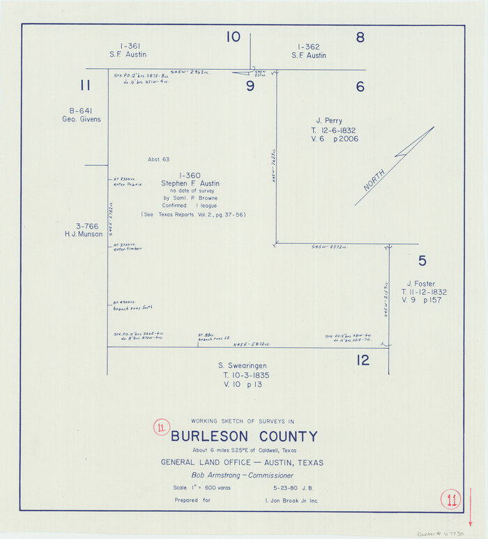 67730, Burleson County Working Sketch 11, General Map Collection