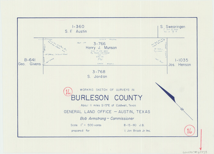 67735, Burleson County Working Sketch 16, General Map Collection