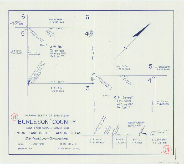 67738, Burleson County Working Sketch 19, General Map Collection