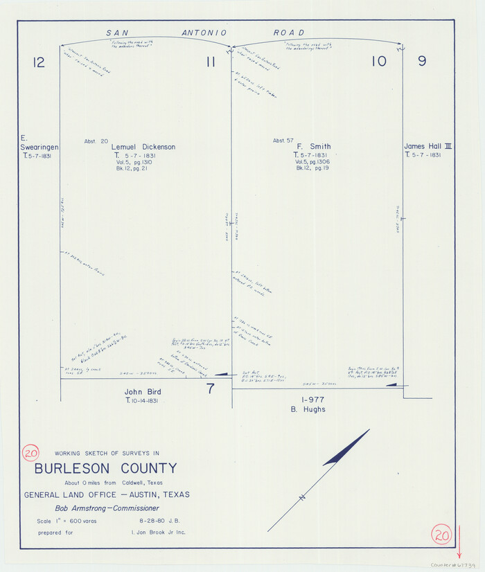 67739, Burleson County Working Sketch 20, General Map Collection