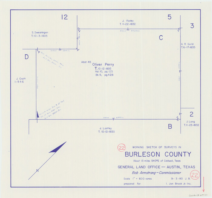 67741, Burleson County Working Sketch 22, General Map Collection