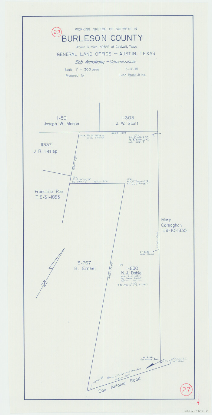67746, Burleson County Working Sketch 27, General Map Collection