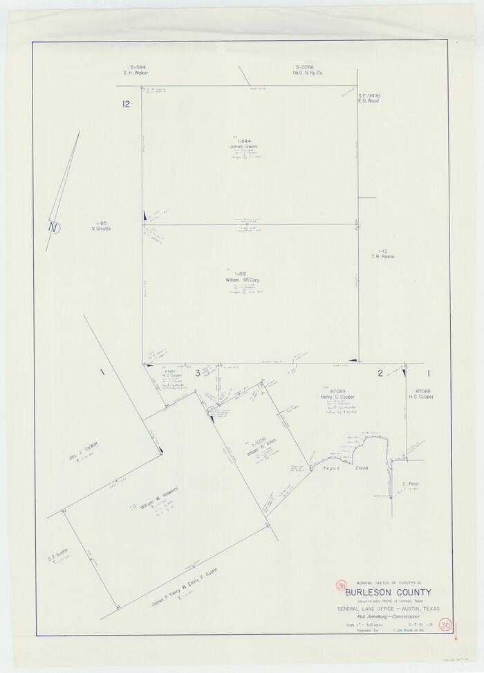 67749, Burleson County Working Sketch 30, General Map Collection
