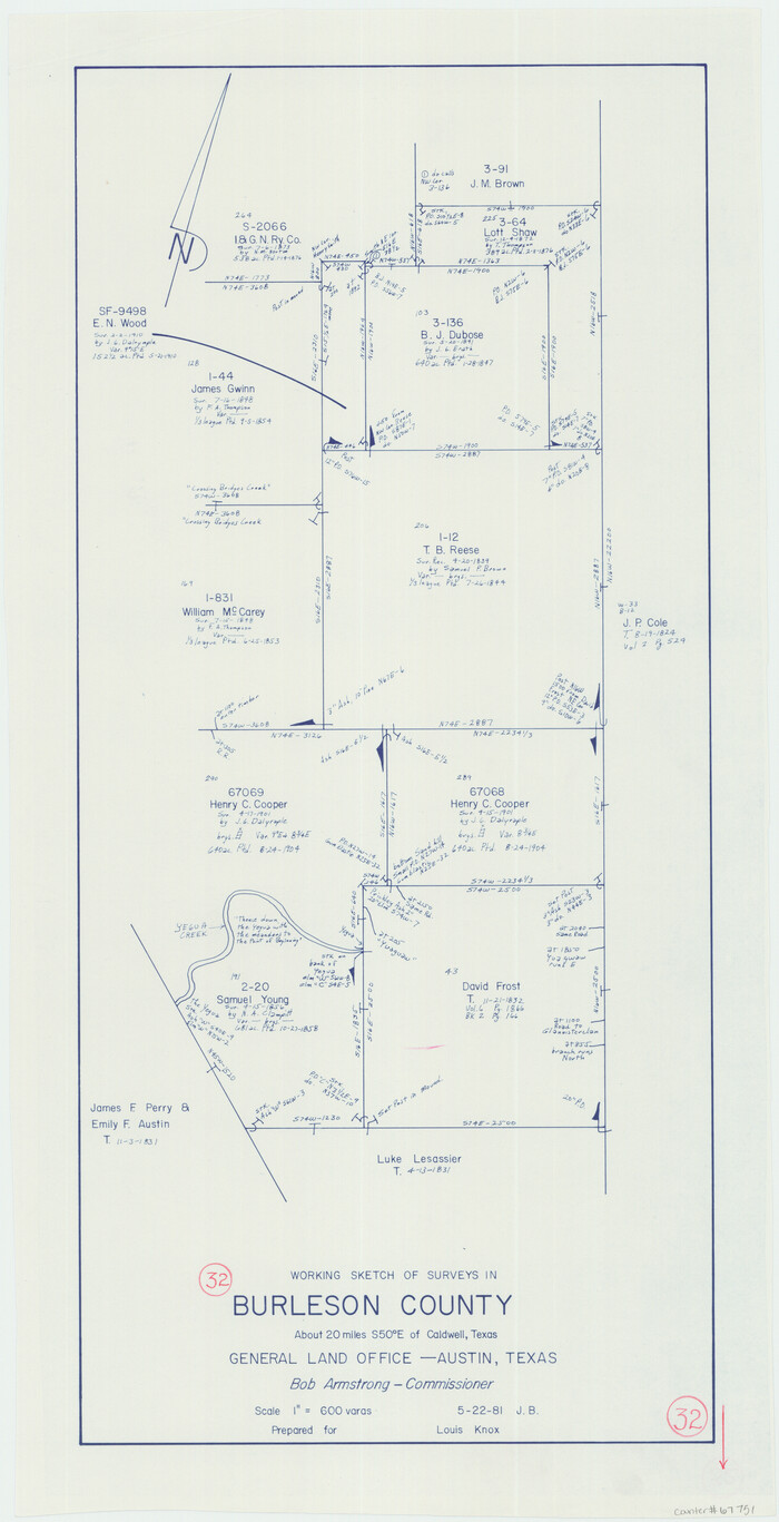 67751, Burleson County Working Sketch 32, General Map Collection