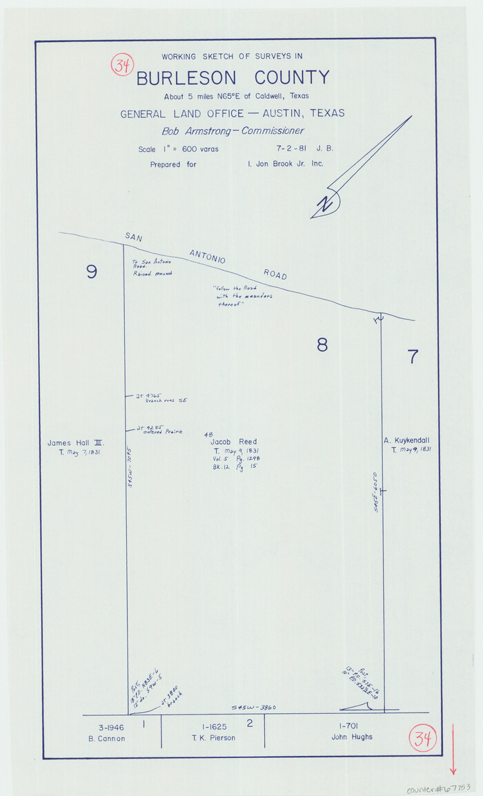 67753, Burleson County Working Sketch 34, General Map Collection