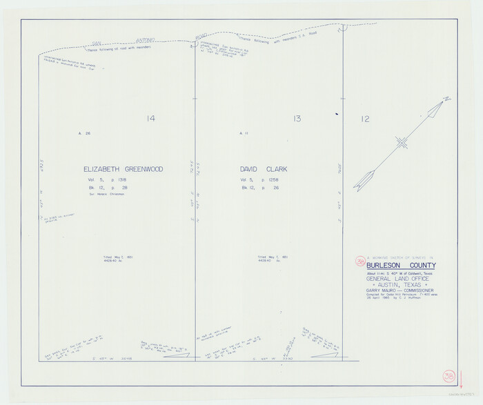 67757, Burleson County Working Sketch 38, General Map Collection