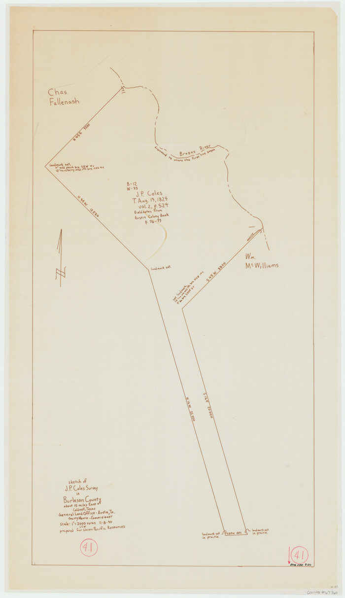 67760, Burleson County Working Sketch 41, General Map Collection