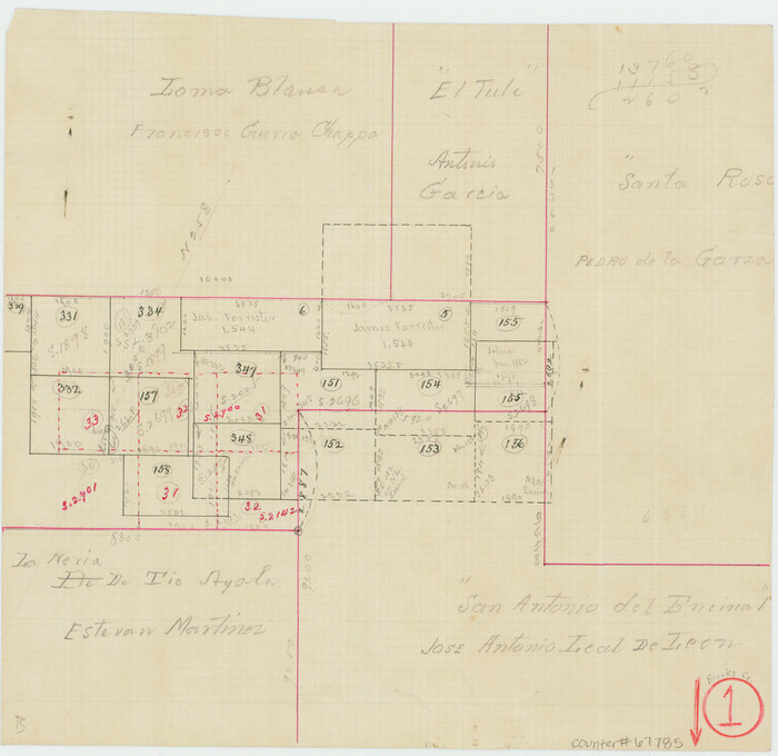 67785, Brooks County Working Sketch 1, General Map Collection