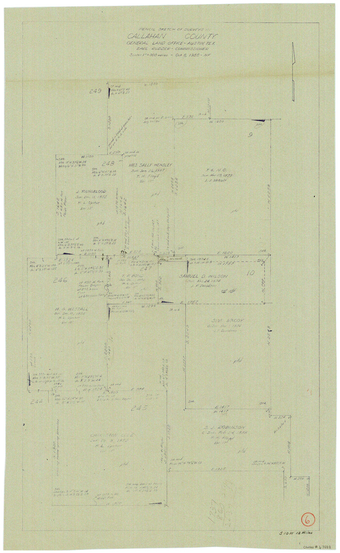 67888, Callahan County Working Sketch 6, General Map Collection
