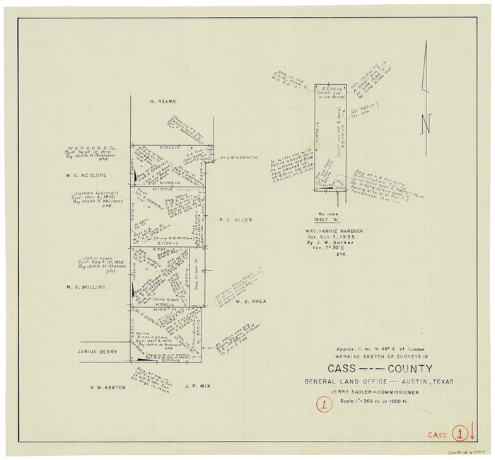67904, Cass County Working Sketch 1, General Map Collection
