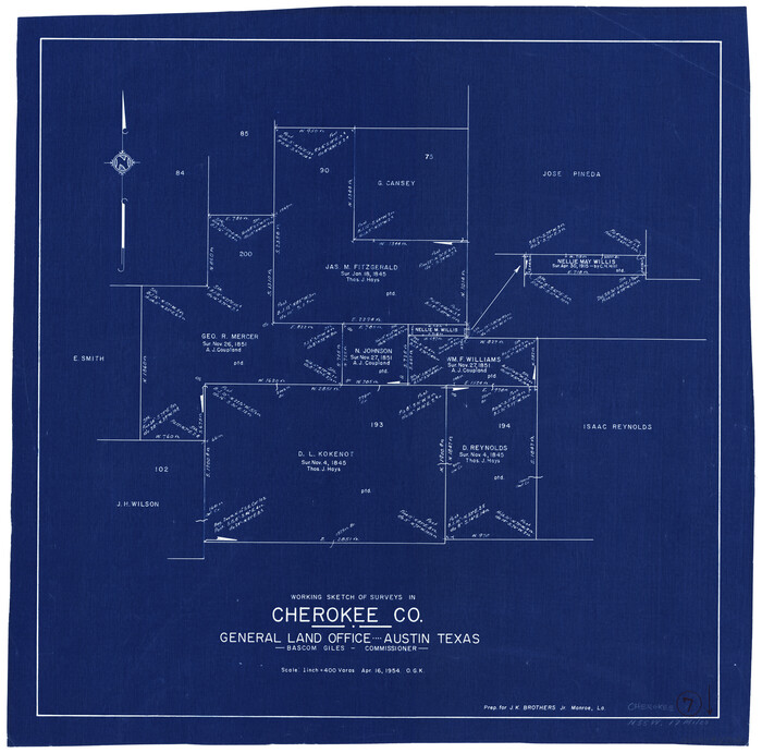 67962, Cherokee County Working Sketch 7, General Map Collection
