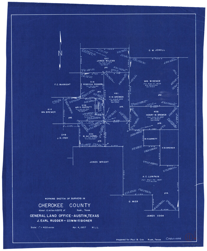 67966, Cherokee County Working Sketch 11, General Map Collection
