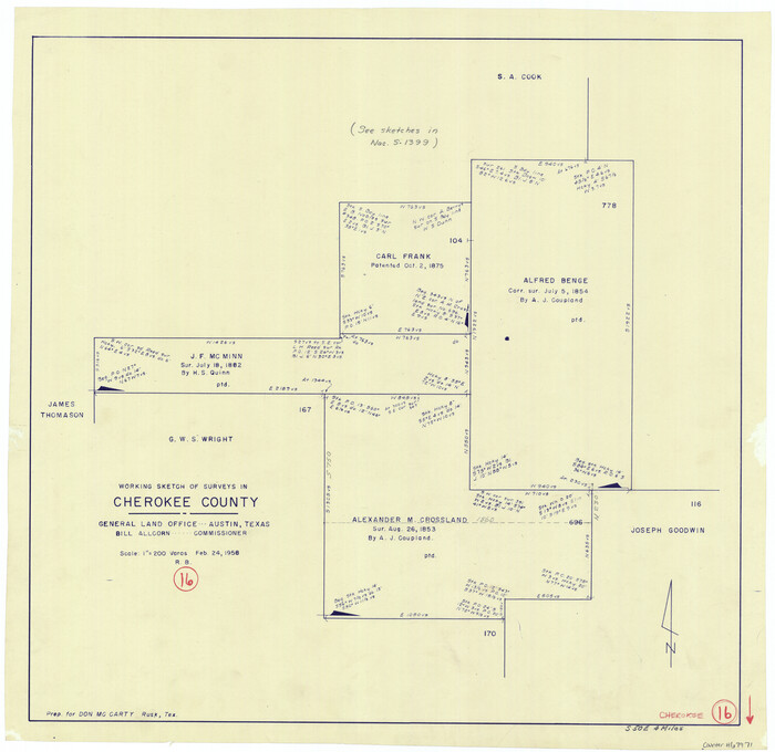 67971, Cherokee County Working Sketch 16, General Map Collection