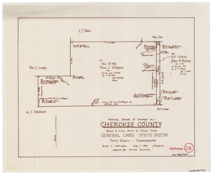 67983, Cherokee County Working Sketch 28, General Map Collection
