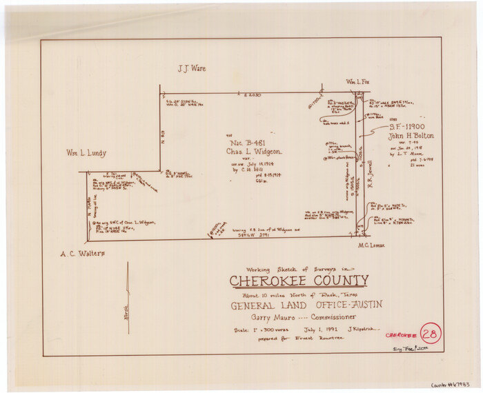 67983, Cherokee County Working Sketch 28, General Map Collection